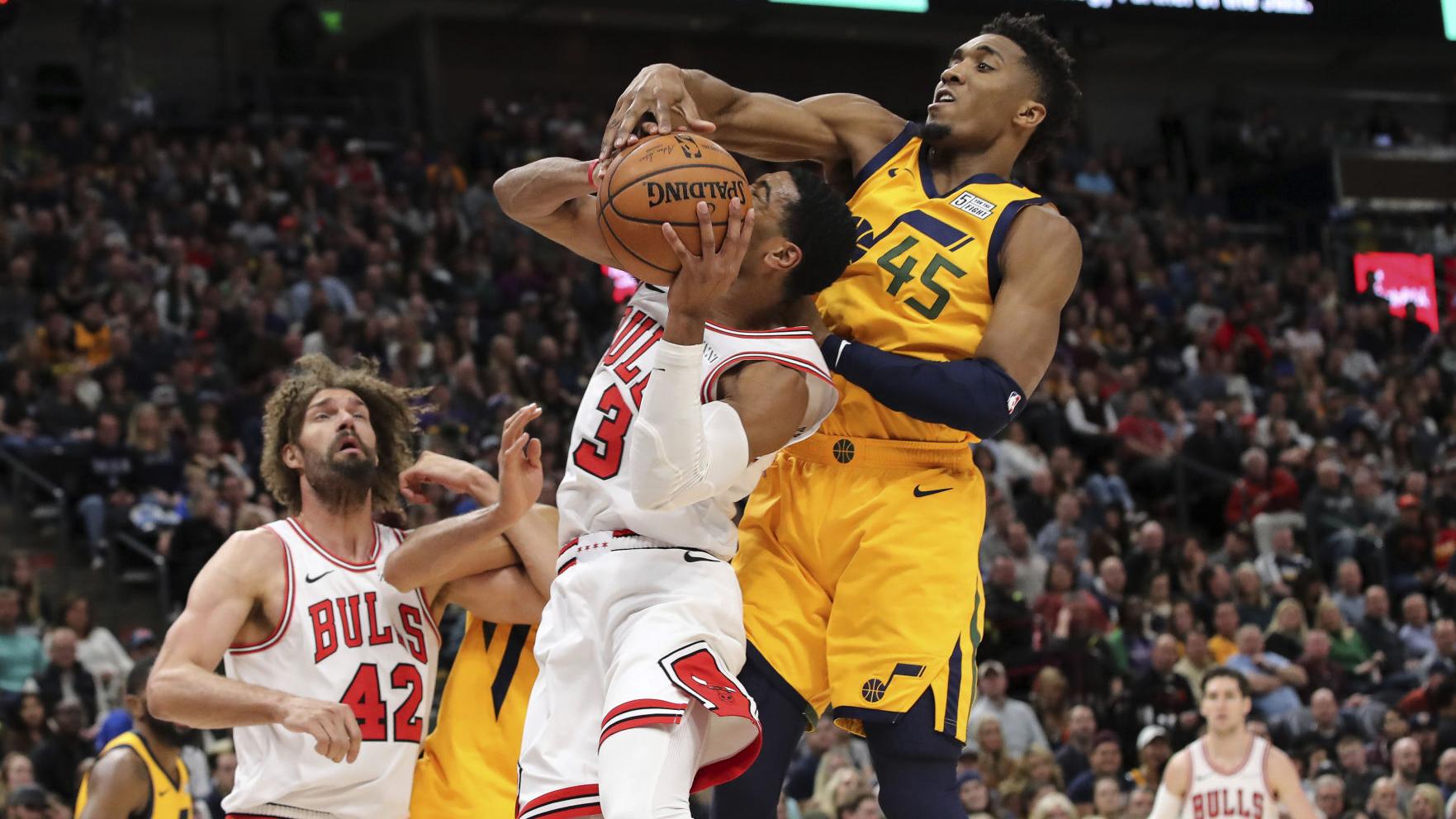 Mitchell's 34 points push Jazz past Bulls